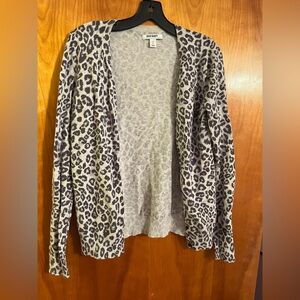Old Navy Leopard Print Women's Cardigan - Gray